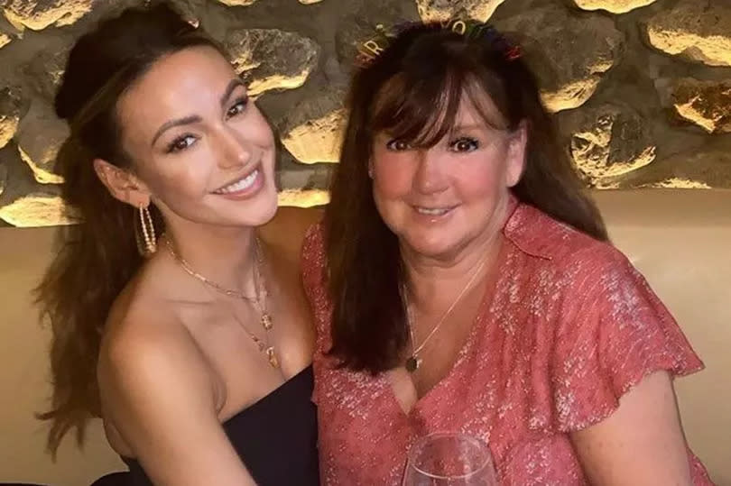 The star pictured with her mum