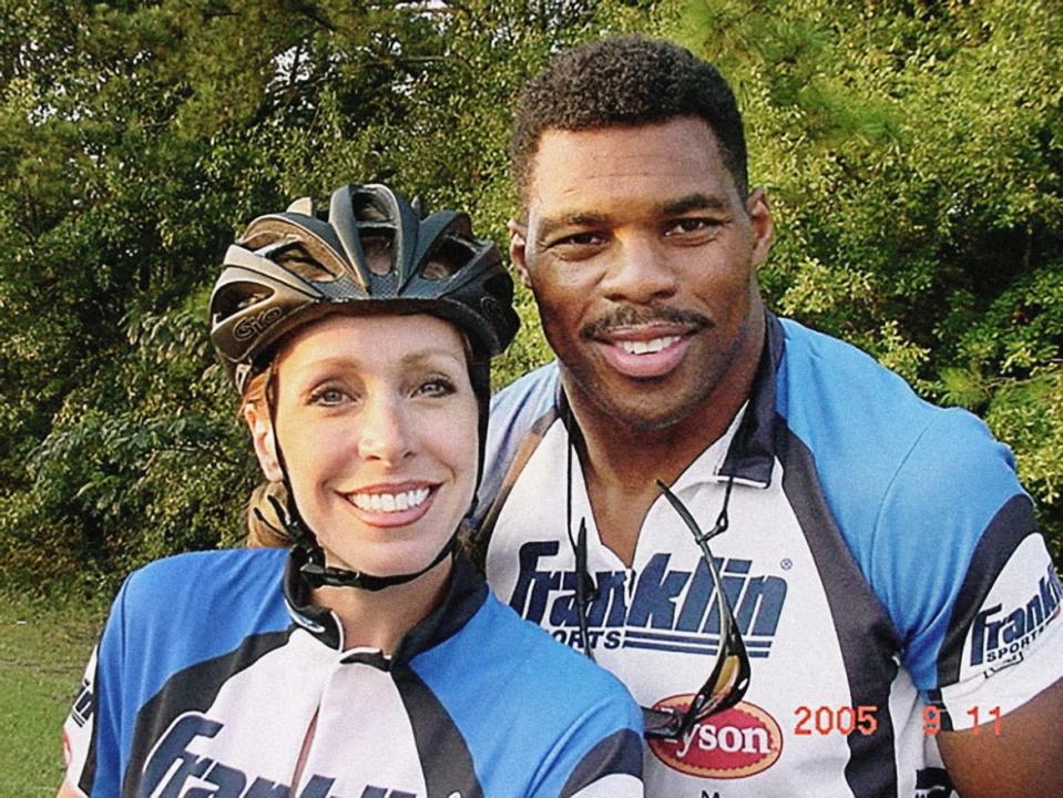 <div class="inline-image__caption"><p>Cheryl Parsa and Herschel Walker at a 2005 charity bike ride event.</p></div> <div class="inline-image__credit">Courtesy of Cheryl Parsa/Photo by Tiffany Williams</div>