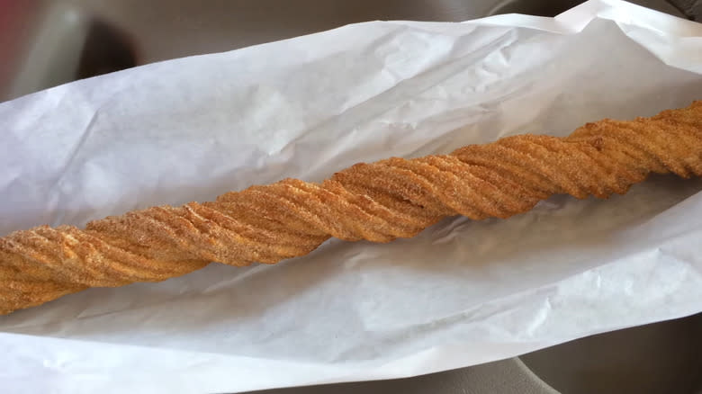 Costco churro on paper