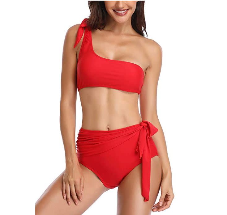 Available in sizes S to XL. <strong><a href="https://www.amazon.com/Almaree-Womens-Shoulder-Bikini-Swimsuits/dp/B07N37XHYG?tag=thehuffingtonp-20" target="_blank" rel="noopener noreferrer">Get it on Amazon</a></strong>.