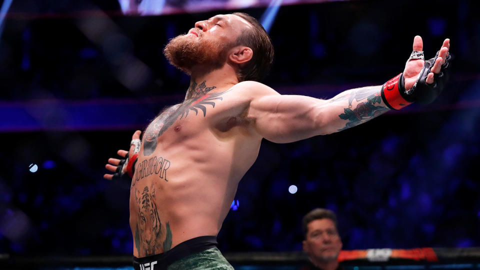 Conor McGregor soaks in the atmosphere as he prepares for his welterweight bout against Donald Cerrone.