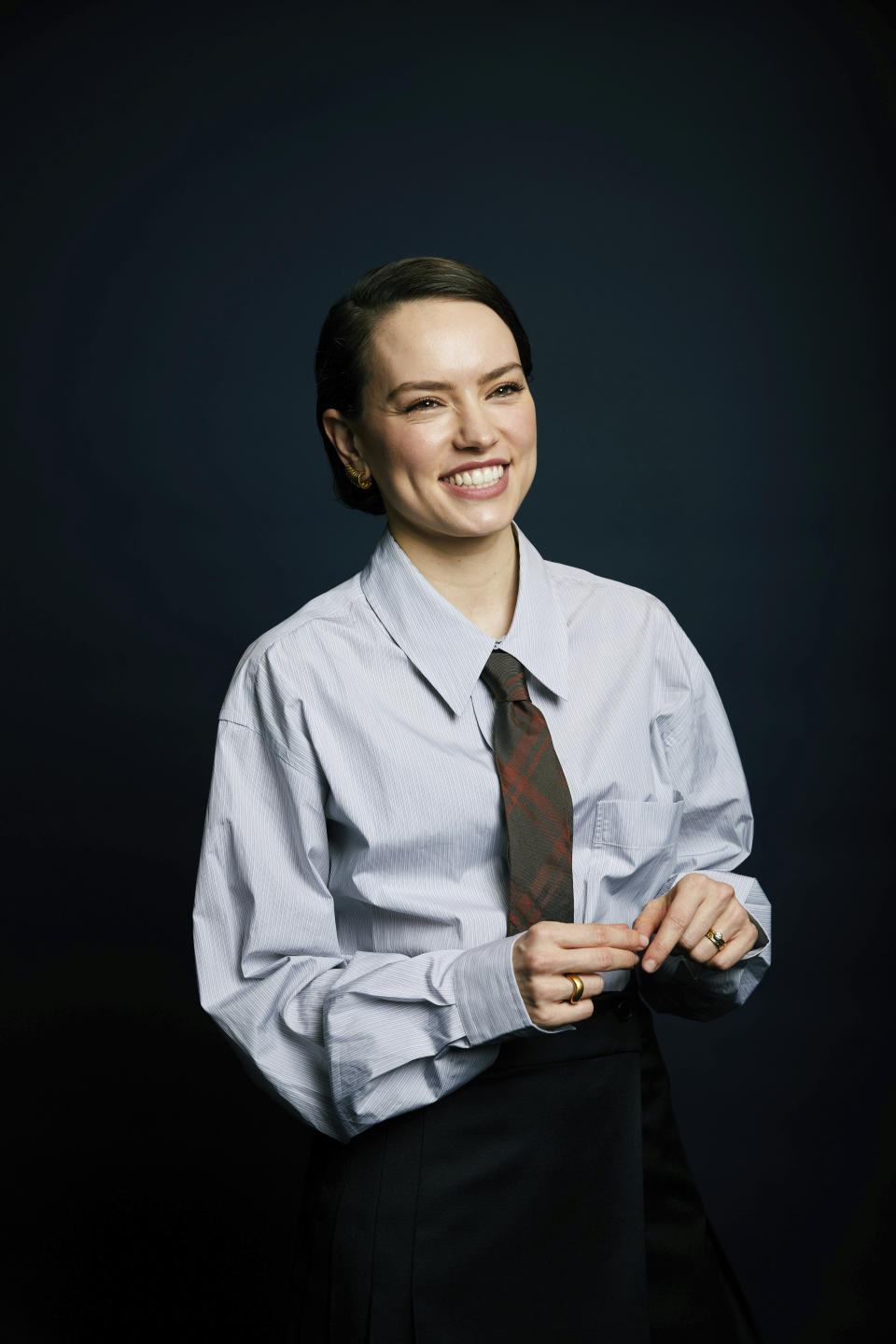 Daisy Ridley poses for a portrait on Friday, Jan. 26, 2024, in New York. (Photo by Taylor Jewell/Invision/AP)