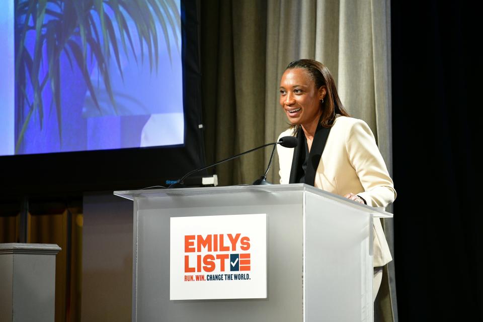Laphonza Butler speaks onstage during EMILYs List's 2023 Pre-Oscars Breakfast on March 7, 2023 in Beverly Hills, Calif.