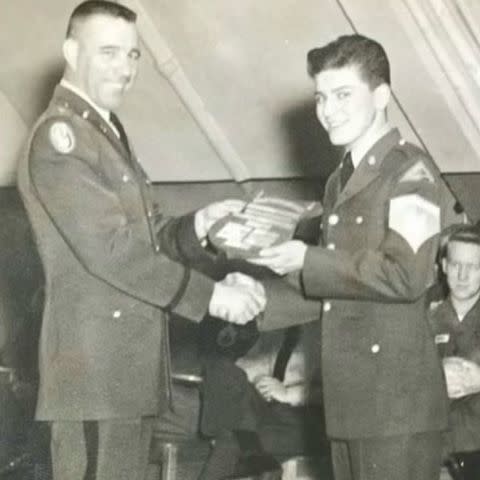 <p>Kelly Ripa Instagram</p> Kelly Ripa's dad Joseph Ripa in the army, circa 1958.