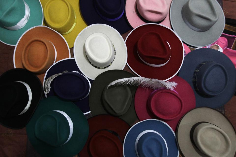 "Pachuco style" hats are seen at the house of Jesus Gonzalez de la Rosa in Mexico City