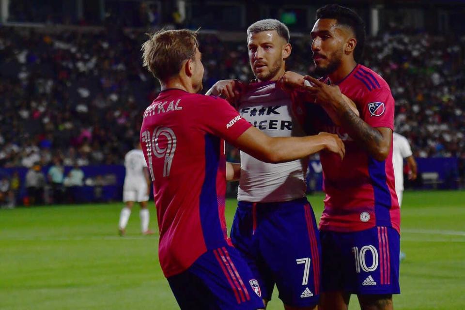 FC Dallas winger Paul Arriola debuted his "F**K cancer" shirt after scoring a goal against the LA Galaxy in May.