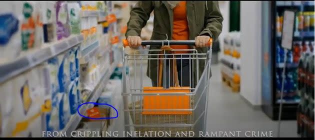 The video from House Republicans also featured this woman walking through a European grocery store. (Photo: House Minority Leader Kevin McCarthy's YouTube Page)