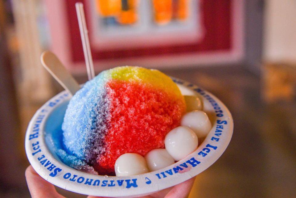 <p>If you ever travel to Hawaii, don’t leave before trying a helping or two of shave ice, one of <a href="https://www.thedailymeal.com/cook/iconic-state-desserts-gallery?referrer=yahoo&category=beauty_food&include_utm=1&utm_medium=referral&utm_source=yahoo&utm_campaign=feed" rel="nofollow noopener" target="_blank" data-ylk="slk:the most iconic American desserts;elm:context_link;itc:0;sec:content-canvas" class="link ">the most iconic American desserts</a>. It’s similar to a snow cone, but rather than crushed ice, shave ice is made with, well, shaved ice. You’ll hear it referred to by Hawaiian locals as either “ice shave” or “shave ice,” and the dessert is often served with locally inspired flavors such as green tea, guava, lychee and coconut. So buy some flavoring and <a href="http://thedailymeal.com/best-recipes/shaved-ice?referrer=yahoo&category=beauty_food&include_utm=1&utm_medium=referral&utm_source=yahoo&utm_campaign=feed" rel="nofollow noopener" target="_blank" data-ylk="slk:make some shave ice;elm:context_link;itc:0;sec:content-canvas" class="link ">make some shave ice</a>, it's the perfect summertime sweet.</p>