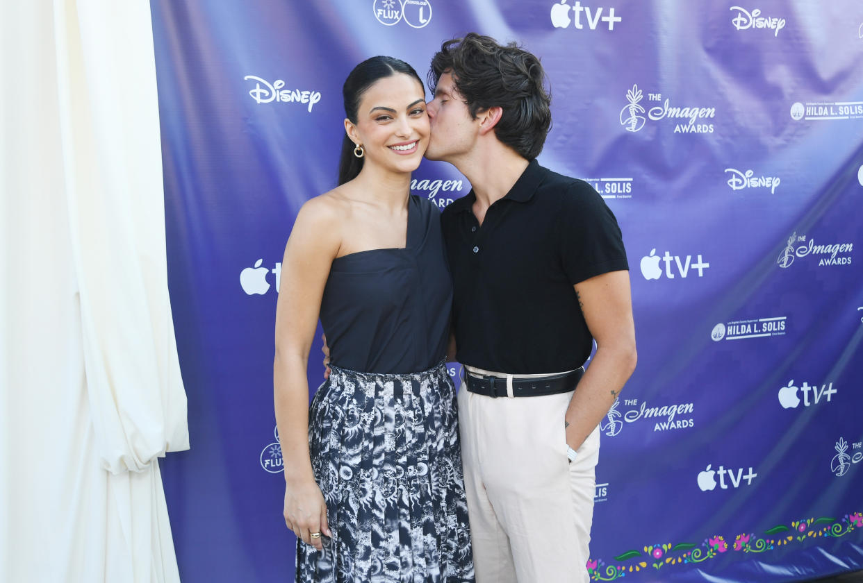 Camila Mendes and Rudy Mancuso at the 39th Annual Imagen Awards held at LA Plaza de Cultura y Artes on September 8, 2024 in Los Angeles, California.