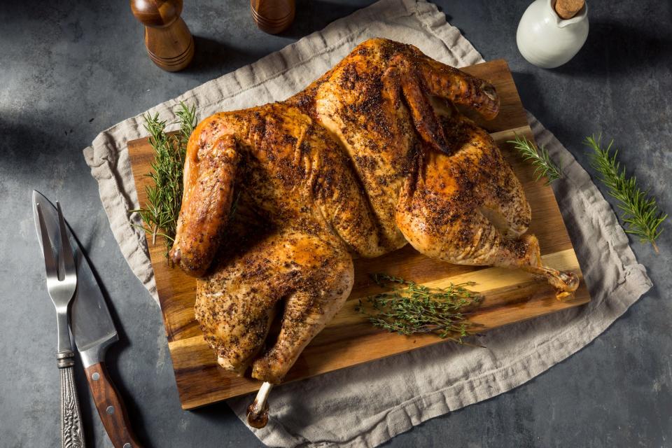 Healthy Homemade Spatchcocked Turkey with Thyme and Rosemary