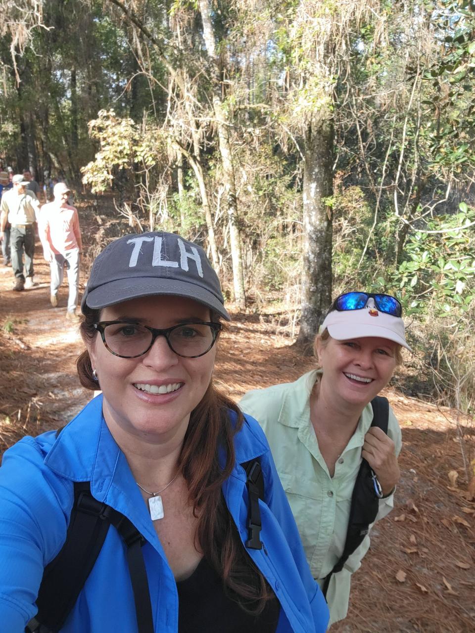 Cara Fleischer and her mother Fran Webb at a First Saturday Hike at Leon Sinks.