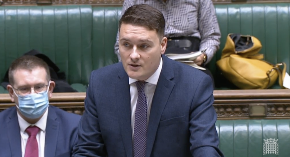 Shadow health secretary Wes Streeting addresses the Commons (Parliament)