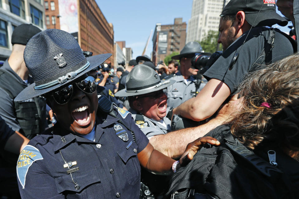 Clashes with police at RNC