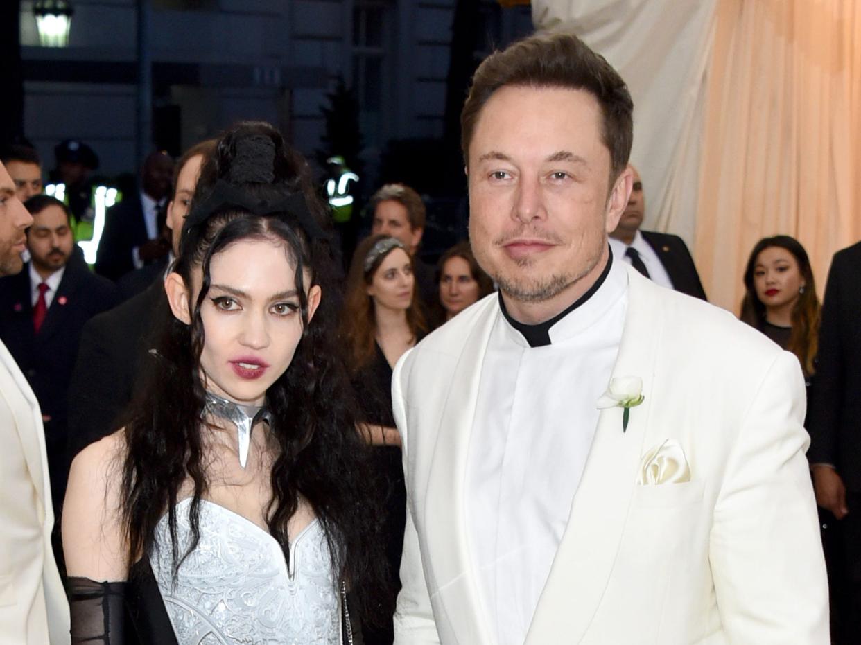 Grimes (left) and Elon Musk