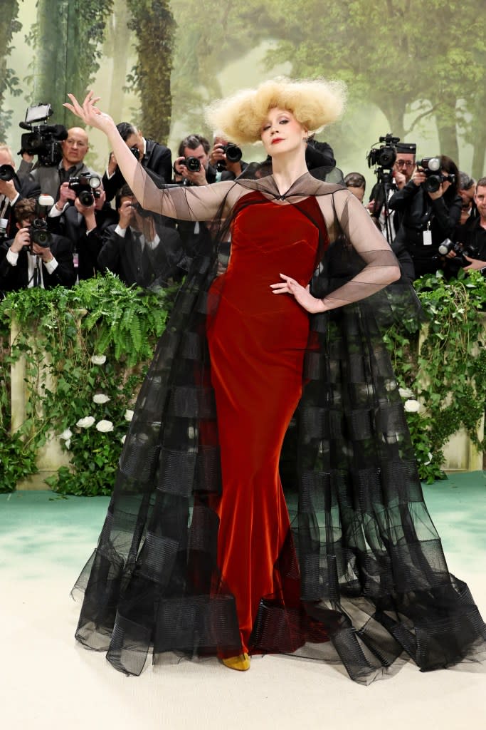 Gwendoline Christie attends The 2024 Met Gala Celebrating "Sleeping Beauties: Reawakening Fashion" at The Metropolitan Museum of Art on May 06, 2024 in New York City.