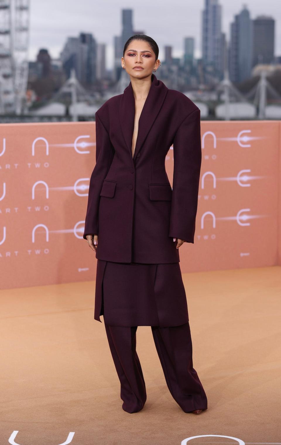 Zendaya attends a 2024 "Dune: Part Two" photo-call in London, England.