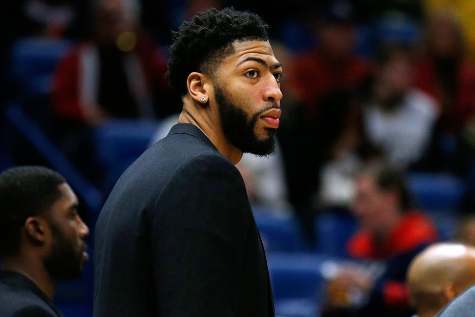 Anthony Davis has reportedly submitted a four-team list of his preferred long-term destinations to the Pelicans. (Photo by Jonathan Bachman/Getty Images)