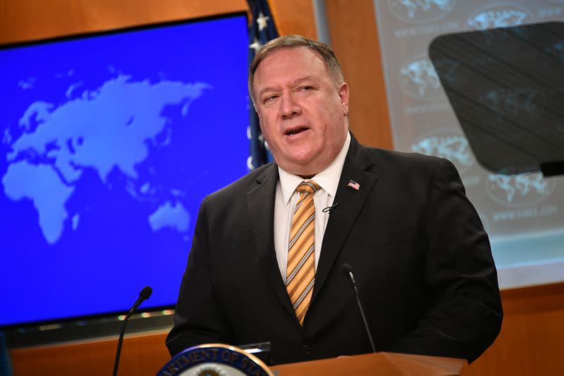 U.S. Secretary of State Mike Pompeo gives news conference in Washington
