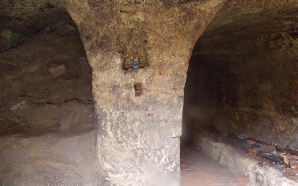 The cave, discovered in March, probably dates to between 1831 and 1841. The image shows some beer containers, one of which was still full of ale - Credit: Scott Lomax