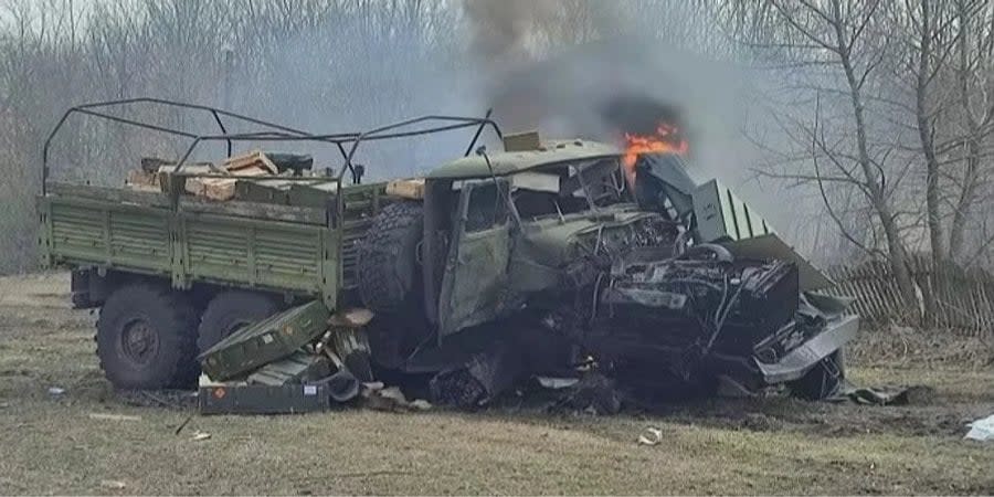 Destroyed Russian truck