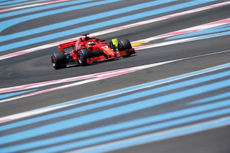 Formula One F1 - French Grand Prix - Circuit Paul Ricard, Le Castellet, France - June 22, 2018 Ferrari's Sebastian Vettel during practice REUTERS/Jean-Paul Pelissier