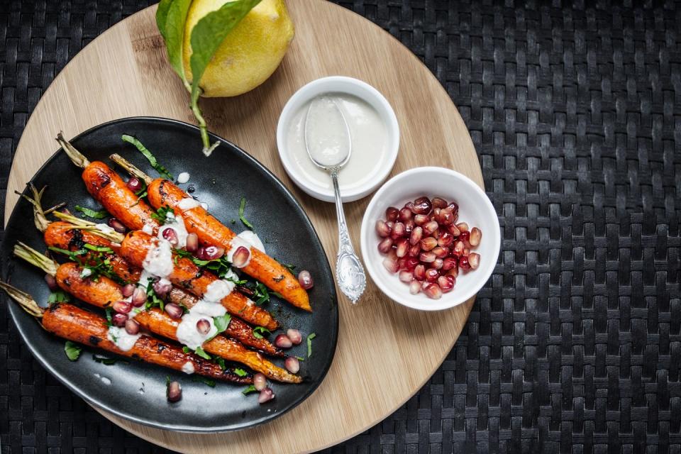 10) Spice-Roasted Carrots and Parsnips with Yogurt and Turmeric Vinaigrette