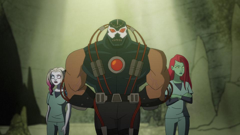 Bane shows off his prison pit to Harley and Ivy on 'Harley Quinn'