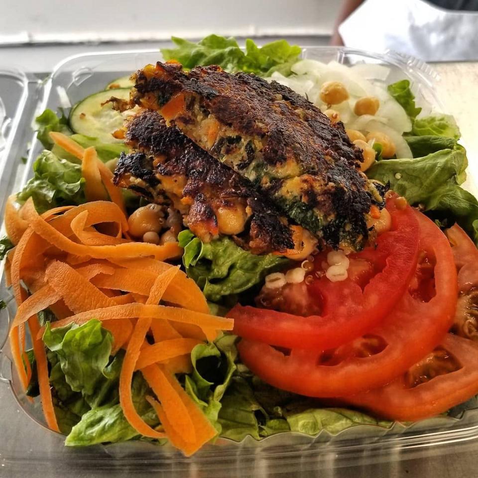 The hearty Garden and Grain Salad is among the customer favorites at Gainesville-based Dick Mondell's Burger & Fries, now with a Jacksonville Beach location at 1177 Third St. S.
