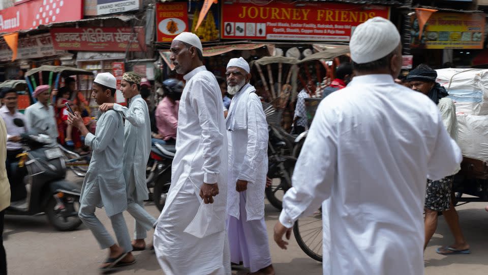 Muslims return after offering prayer at the Gyanvapi Mosque. - John Mees/CNN
