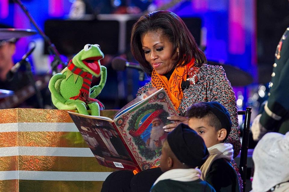 Michelle Obama Kermit The Frog National Tree Lighting Ceremony