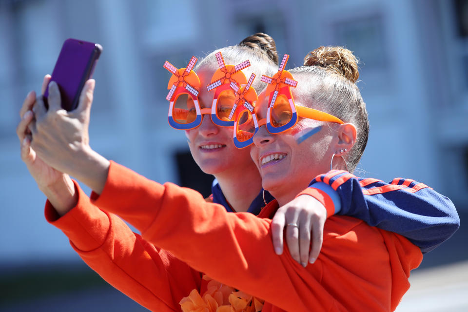 Netherland fans enjoy the pre match atmosphere the 2019 FIFA Women's World Cup France group E match between New Zealand and Netherlands at on June 11, 2019 in Le Havre, France. (Photo by Alex Grimm/Getty Images)