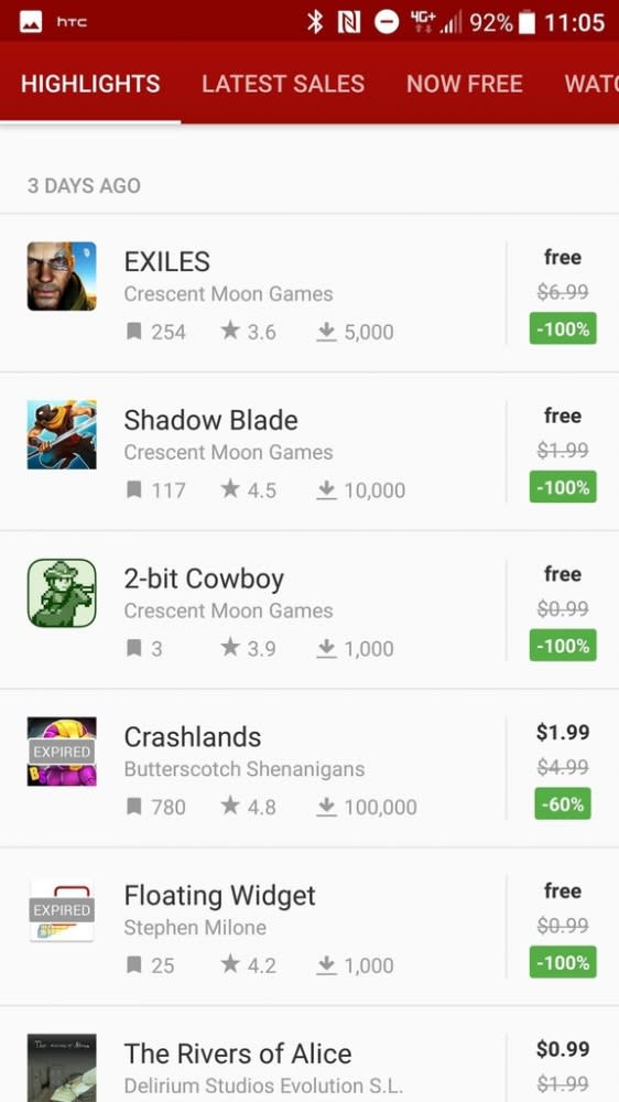 一鍵查詢Google Play商店限時免費APP - AppSales 最佳促銷應用