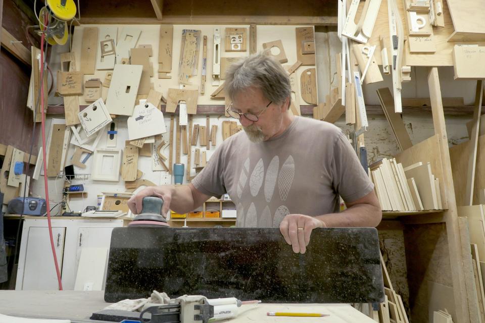 Henrques Yachts wood shop supervisor Andy Messler, Manahawkin, working at the Berkeley Township facility Monday, June 6, 2022.  The Shore's boating industry would be taking advantage of a huge demand in new boaters that took off during the pandemic, if only it could solve the backlog in the supply chain. 