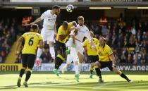 Britain Soccer Football - Watford v Swansea City - Premier League - Vicarage Road - 15/4/17 Swansea City's Borja Baston misses a chance to score Reuters / Peter Nicholls Livepic