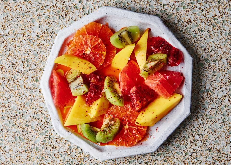 Feeling under the weather? This superfruit salad will give you the jolt of vitamins you need to get back on the path of recovery. <a rel="nofollow noopener" href="https://www.bonappetit.com/recipe/vitamin-c-superfruit-salad?mbid=synd_yahoo_rss" target="_blank" data-ylk="slk:See recipe.;elm:context_link;itc:0;sec:content-canvas" class="link ">See recipe.</a>