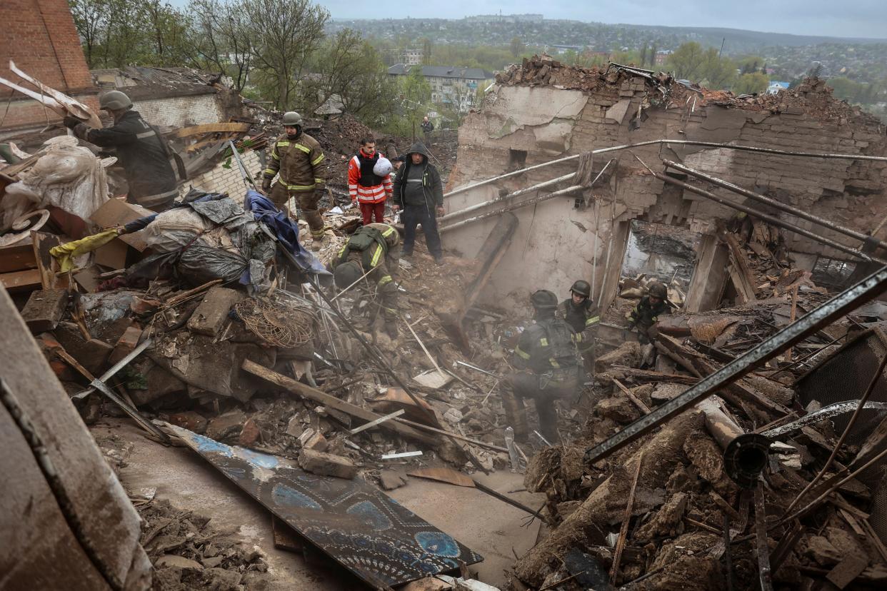 The missile strike has reduced much of the museum to rubble (REUTERS/Viktoriia Yakymenko)