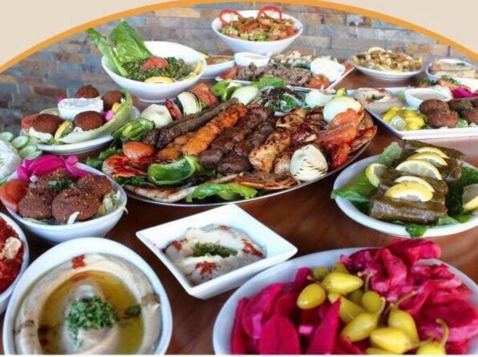 An assortment of dishes from Ala' Al-Deen, or Aladdin Mediterranean Restaurant in Victorville.