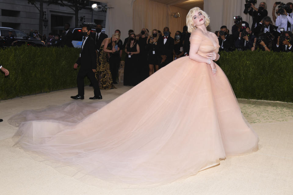 Billie Eilish at the 2021 Met Gala. - Credit: Sipa USA via AP