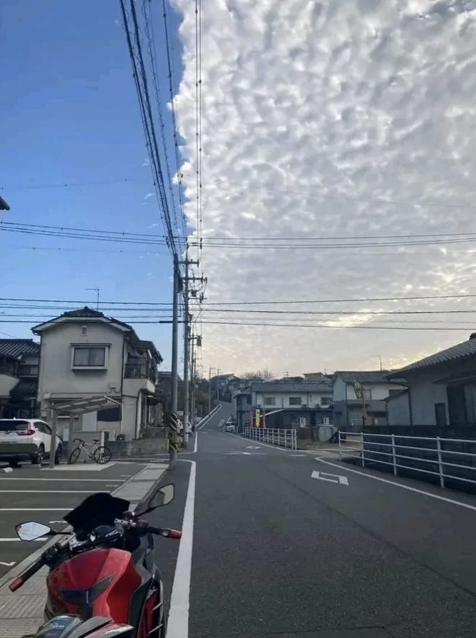 clouds along only one side of the sky