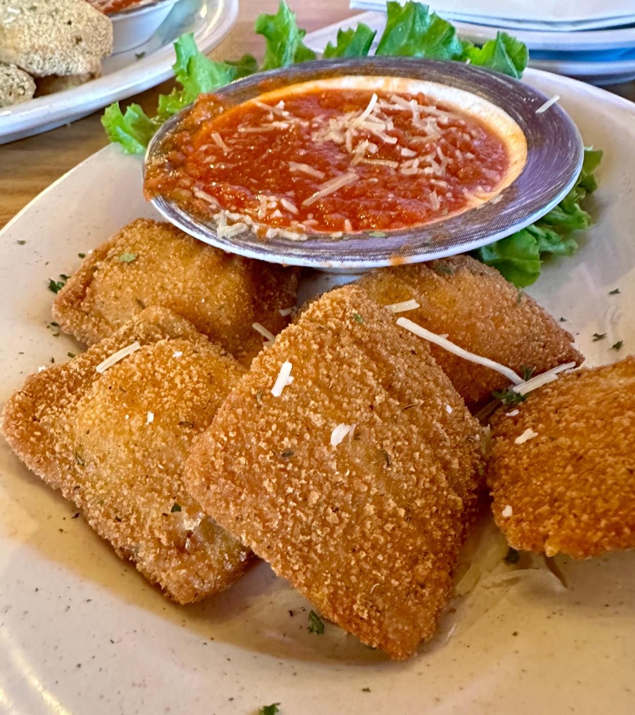 A favorite appetizer, fried ravioli filled with two cheeses and served with marinara sauce, should be part of your order at Joey's Kendal Tavern in Massillon.