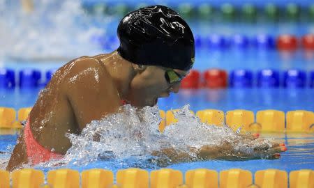 2016 Rio Olympics - Swimming - Preliminary - Women's 100m Breaststroke - Heats - Olympic Aquatics Stadium - Rio de Janeiro, Brazil - 07/08/2016. Yulia Efimova (RUS) of Russia competes. REUTERS/Dominic Ebenbichler