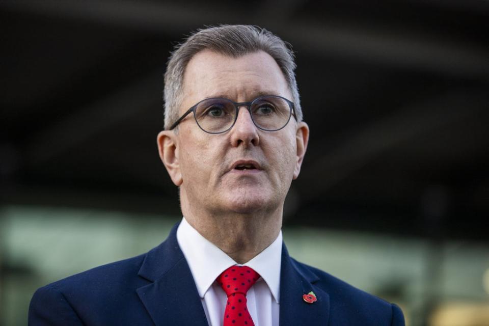 DUP leader Sir Jeffrey Donaldson had a poor rating for his personal performance (Liam McBurney/PA) (PA Wire)