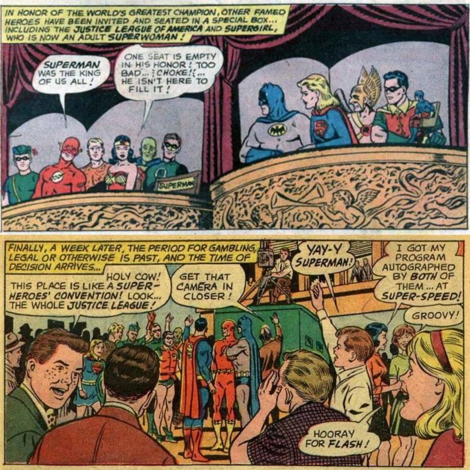 The only two times the Flash and Supergirl appeared together in a panel, in two 1967 issues of Superman.