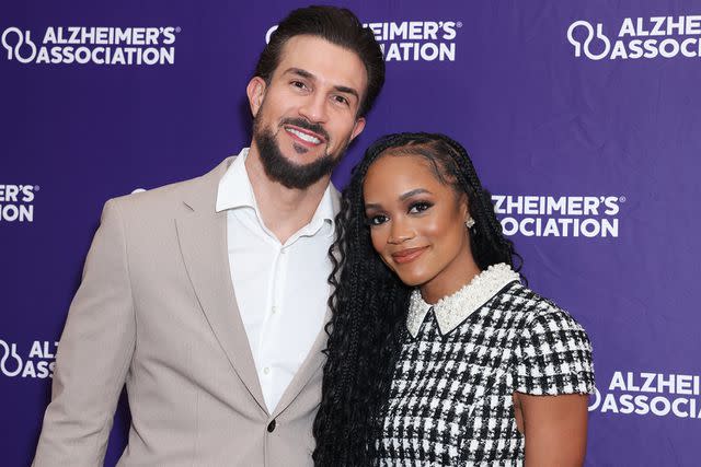 <p>CraSH/Shutterstock</p> Bryan Abasolo and Rachel Lindsay at the Alzheimer's Association California Southland Chapter Peace of Mind Luncheon