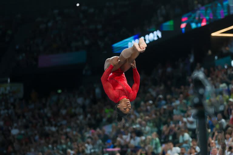 París 2024: la gimnasta estadounidense Simone Biles brilló en la prueba de salto de potro y ganó su séptima medalla dorada olímpica