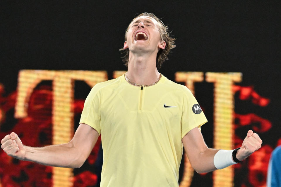 Sebastian Korda, pictured here after his win over Daniil Medvedev at the Australian Open.