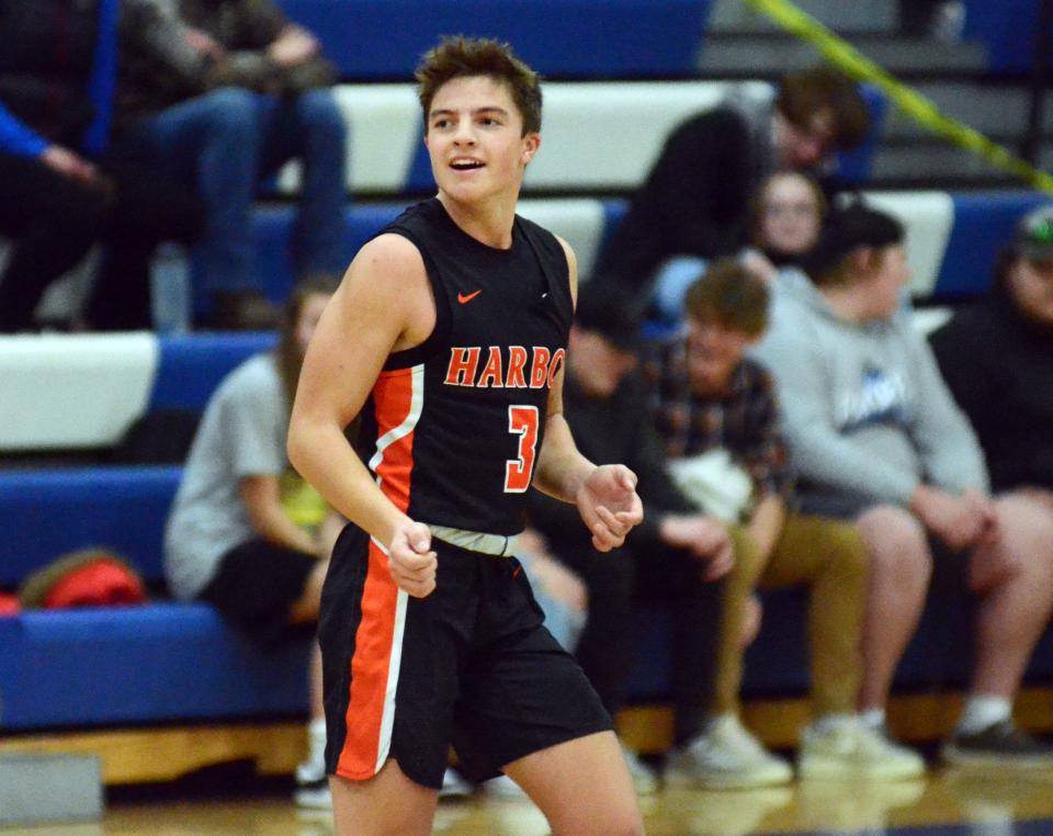 Harbor Springs' Braeden Flynn dropped 34 points as the Rams pulled in a double-overtime victory over visiting Glen Lake Tuesday.