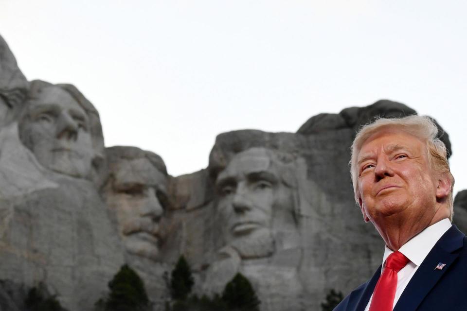US President Donald Trump arrives for the Independence Day events at Mount Rushmore National Memorial in Keystone, South Dakota, July 3, 2020. (Photo by SAUL LOEB / AFP) (Photo by SAUL LOEB/AFP via Getty Images): Getty Images