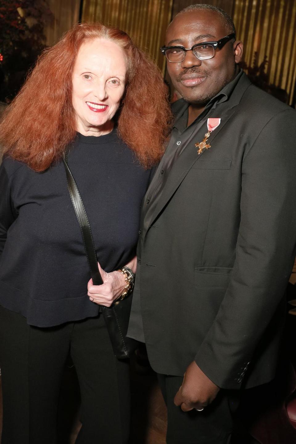 Enninful with former American Vogue creative director Grace Coddington (Matteo Prandoni/BFA/Rex)