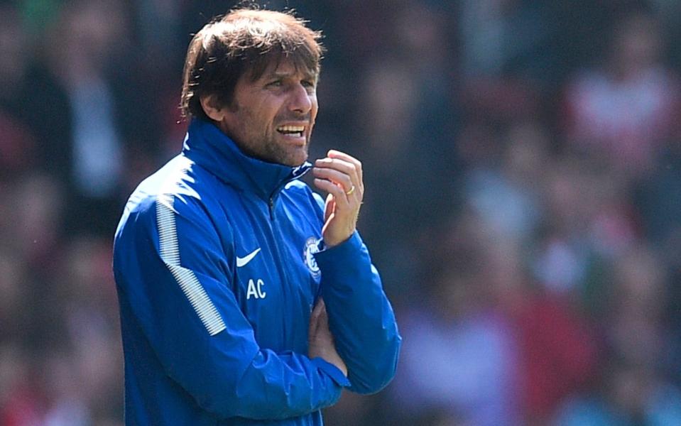 Antonio Conte, the Chelsea manager, is hoping to win the FA Cup next month despite having endured a disappointing period following a Premier League winning debut season in 2017 - AFP